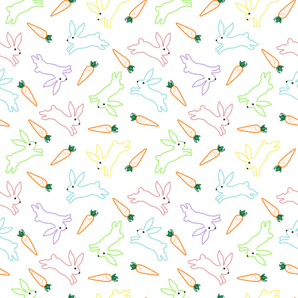 图案与多色复活节兔子和图片下载