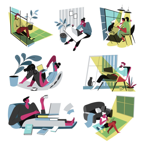 使用笔记本电脑在家工作的自由职业者图片下载