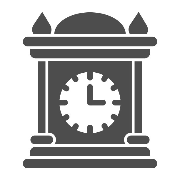 古董钟固体图标童话概念图片下载
