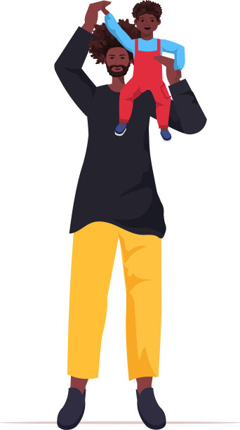 非裔美国人父亲和小儿子玩耍图片下载