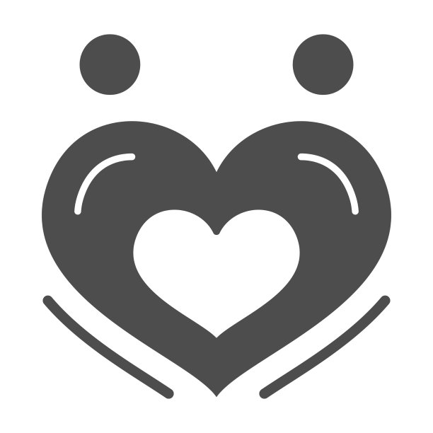 两个情人组成一个心形的图标情人节图片下载