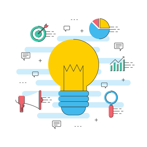 创意企业网络营销灯泡图片下载