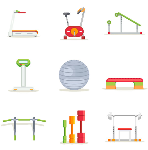 健身馆用于健身的健身器材图片下载