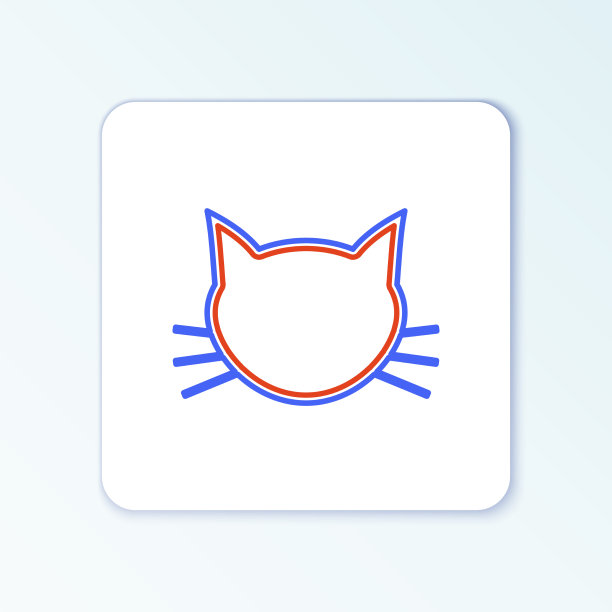 线猫图标孤立的白色背景图片下载