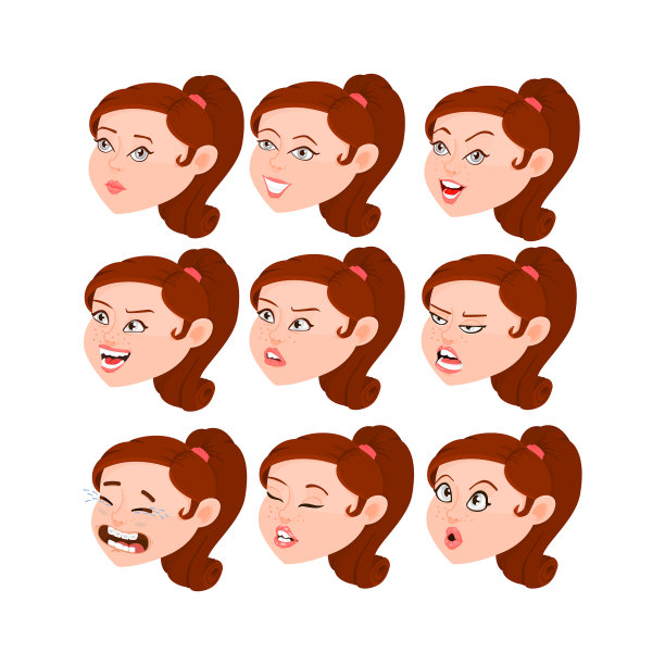 情绪，一个可爱的女孩等高线的avatar设置图片下载