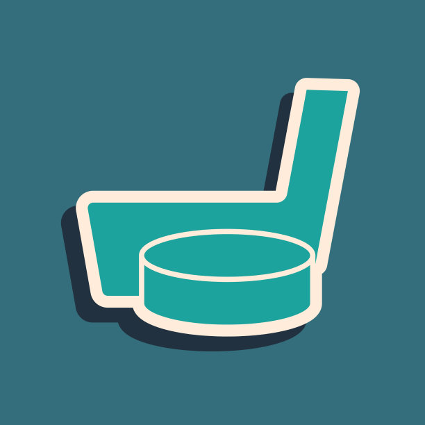 绿色冰球棍和冰球图标隔离上图片下载