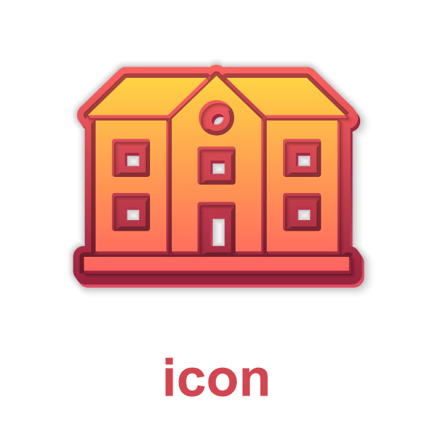 金色房子图标孤立在白色背景上的家图片下载