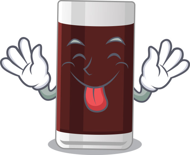 有趣的玻璃巧克力卡通与舌头伸出脸图片下载