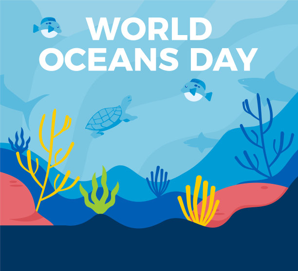 世界海洋日背景在平面设计图片下载