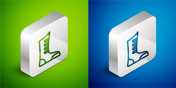 等距线运动拳击鞋图标孤立上图片下载