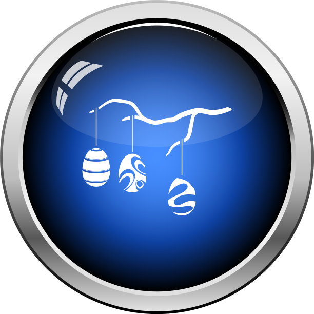 复活节彩蛋挂在树枝上的图标图片下载