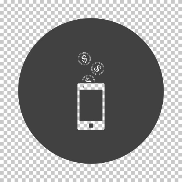 金色硬币掉入智能手机图标图片下载