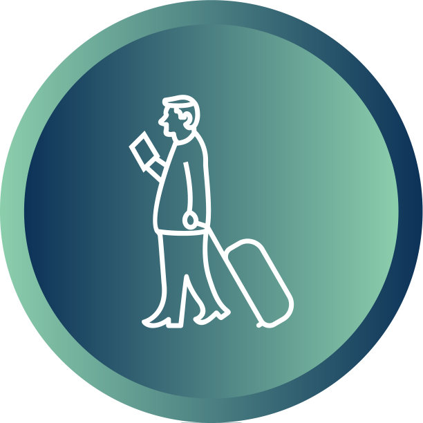 独特的行走与行李线图标图片下载