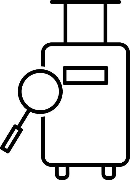 独特的行李查找线条图标图片下载
