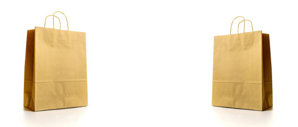 棕色纸袋质地。卡夫回收包装设置空白空白的设计模型孤立在白色背景。送货服务的概念。副本的空间。广告区域。图片下载