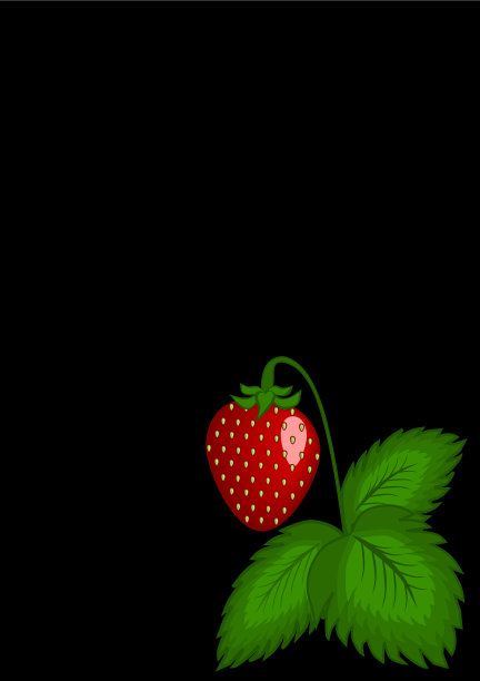 垂直的灌木上的草莓图片下载