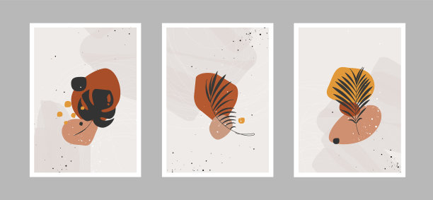 现代抽象线条花卉线条艺术图片下载