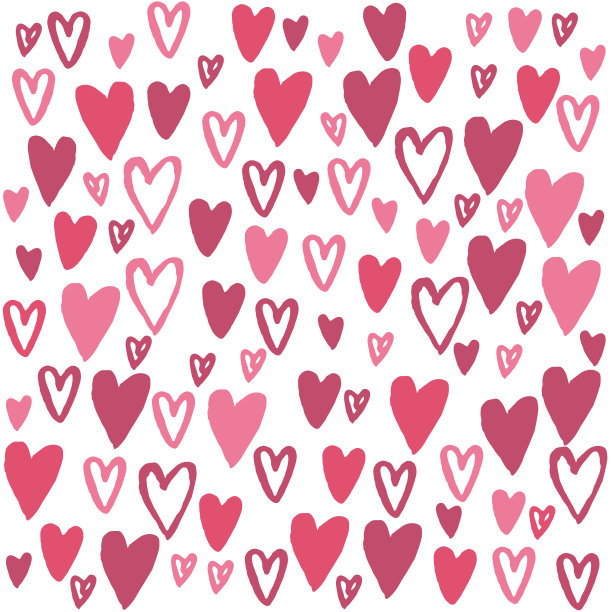 可爱的心形背景方形模板图片下载