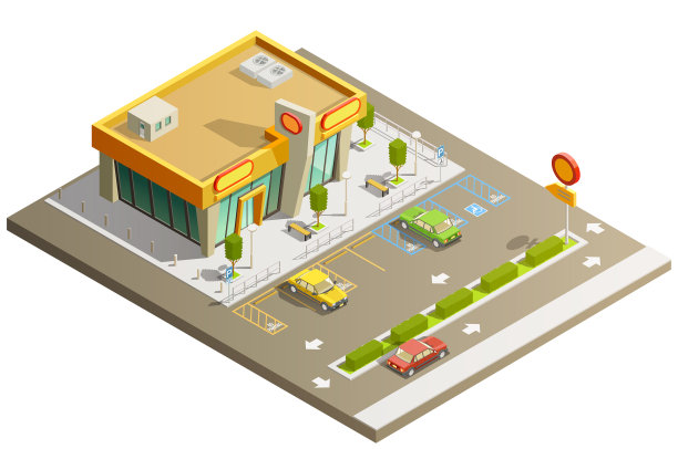 店面建筑等距概念图片下载