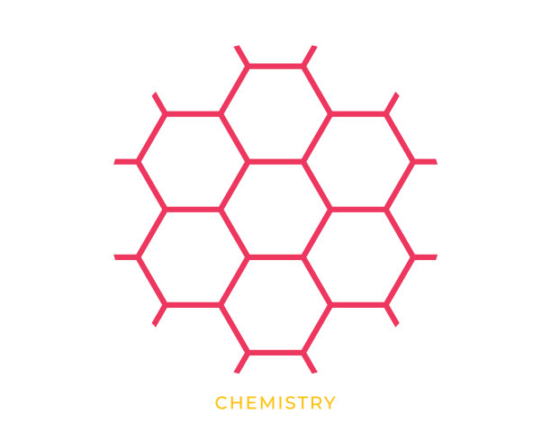 简单的化学公式和分子线图标图片下载