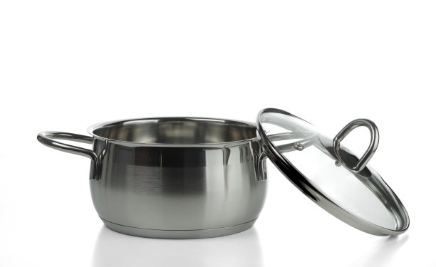 去掉盖子的不锈钢锅。图片下载