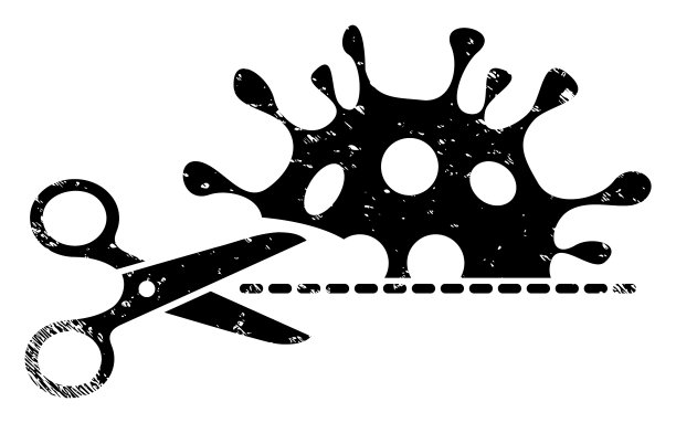 割冠状病毒划伤图标符号图片下载