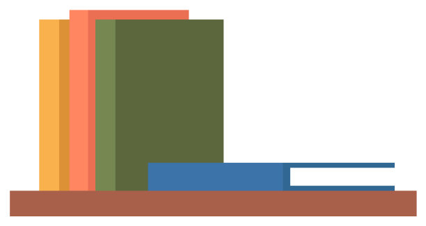 墙上堆放着彩色书籍的书架图片下载