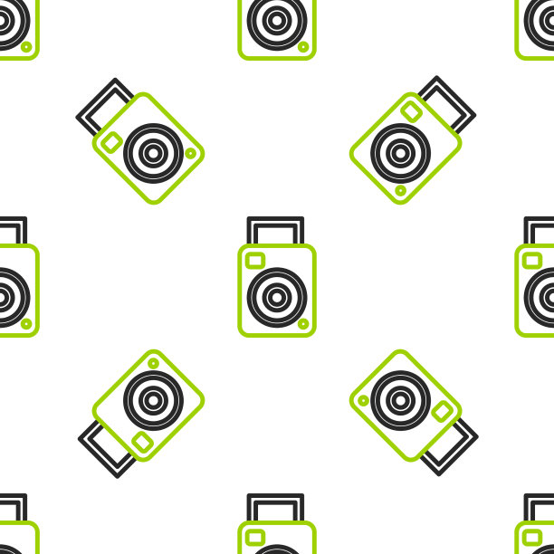 线条照片相机图标隔离无缝模式图片下载