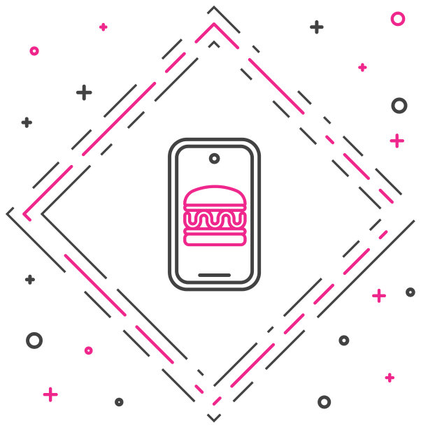 在线订购和快餐外卖图标图片下载