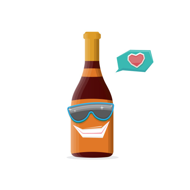 有趣的卡通红酒瓶人物图片下载