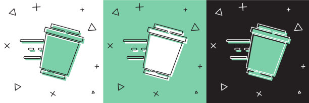 设置咖啡杯去图标孤立在白色和图片下载