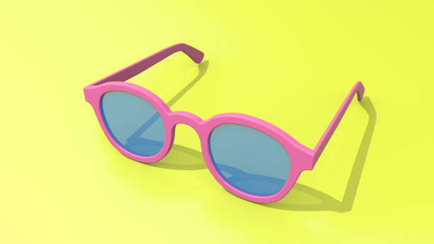 有趣的太阳镜的3d渲染插图。图片下载