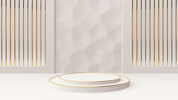 三维抽象几何背景与基座。图片下载