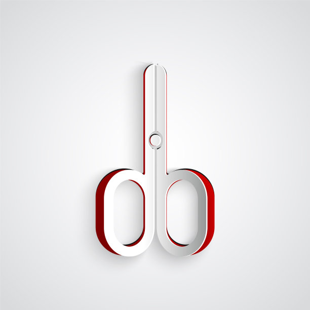 剪纸剪刀图标孤立在灰色图片下载