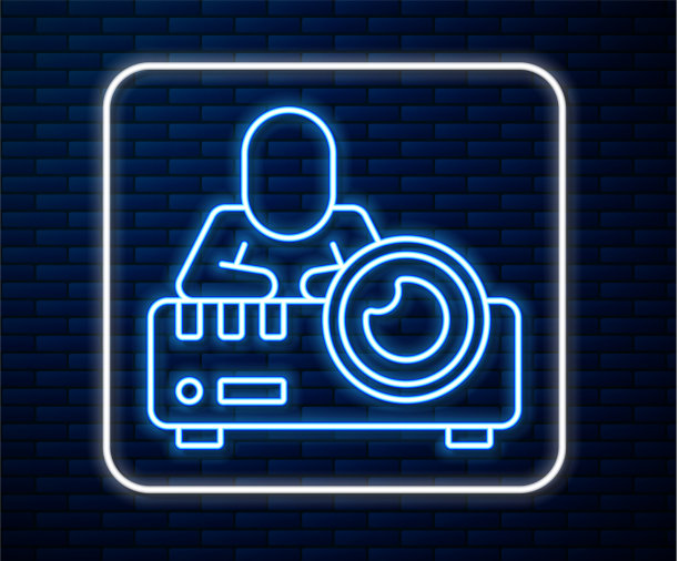 发光的霓虹线呈现电影电影媒体图片下载