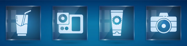 设置鸡尾酒和酒精饮料拍照相机图片下载