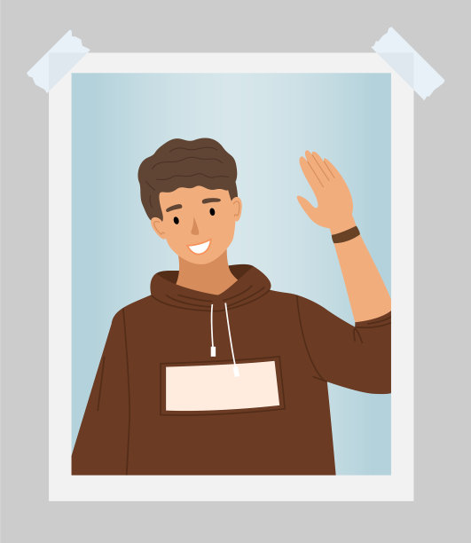 英俊的男孩正在挥手照相男图片下载