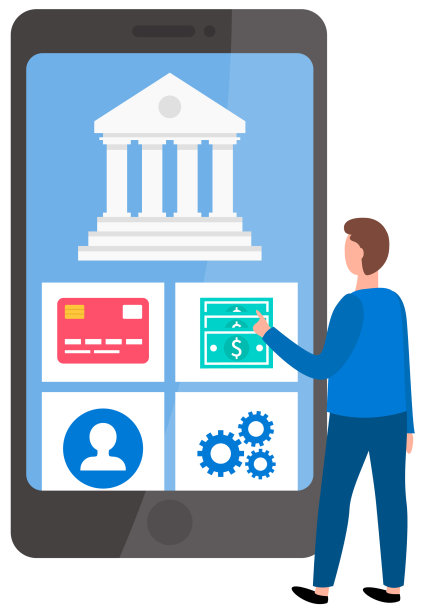 商人正在使用网上银行程序图片下载