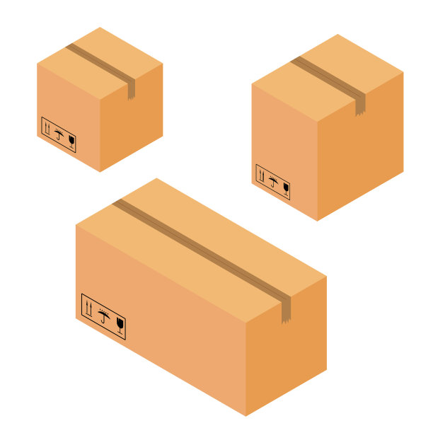 设置不同的封闭纸箱在一个图片下载