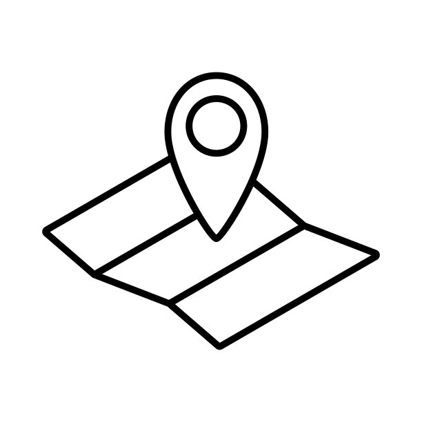 带地图图钉线条图标的地图图片下载