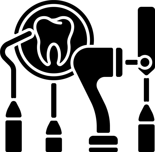 牙科设备黑色字形图标图片下载