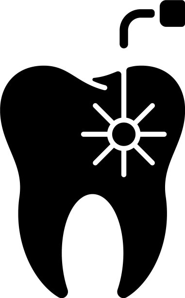 激光牙科程序黑色象形图标图片下载