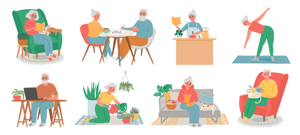 居家老人爱好老年男女老少图片下载