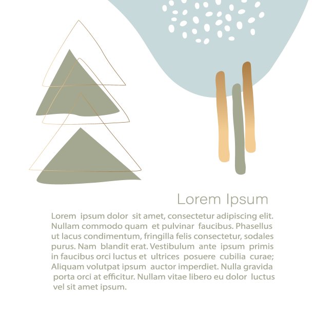 新年，圣诞节抽象极简向量模板。线条艺术绘画，抽象造型。模板与复制空间的文本邀请，卡片，横幅或海报，登陆页图片下载