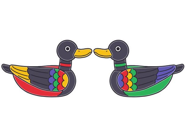 婚礼上的一对木制大雁。木制的传统韩国婚礼。图片下载