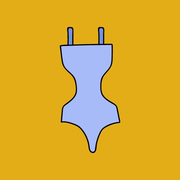 可爱的剪纸矢量泳装的女人图片下载