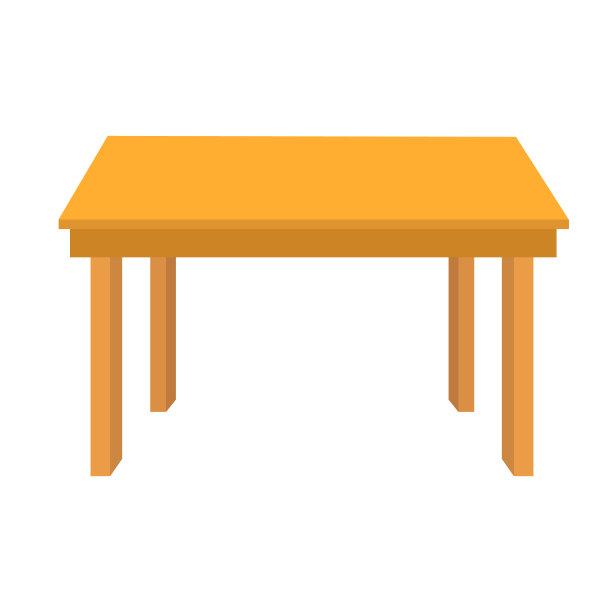 白色背景的木桌。棕色简单表标志。桌子有四条腿的符号。平的风格。图片下载