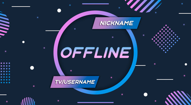 当前离线twitch覆盖可爱背景16:9流。离线现代可爱的背景与线条。屏幕保护程序的离线流媒体广播。游戏离线可爱覆盖屏幕。图片下载