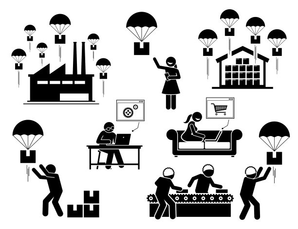 Drop shipping business model的图标集图片下载