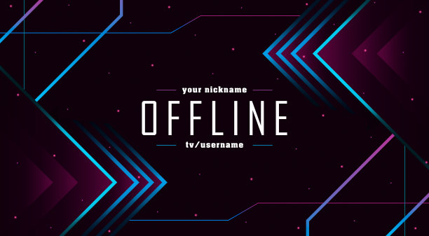 当前离线twitch覆盖可爱背景16:9流。离线现代可爱的背景与线条。屏幕保护程序的离线流媒体广播。游戏离线可爱覆盖屏幕。图片下载